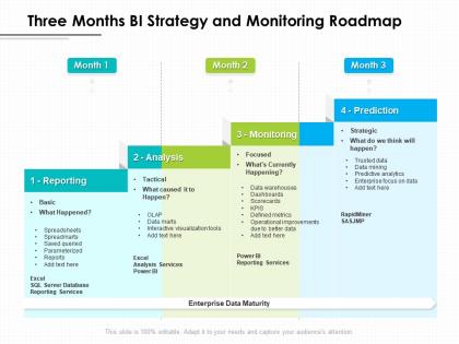 Three months bi strategy and monitoring roadmap