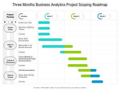Three months business analytics project scoping roadmap
