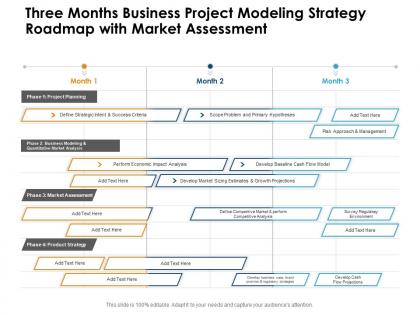 Three months business project modeling strategy roadmap with market assessment