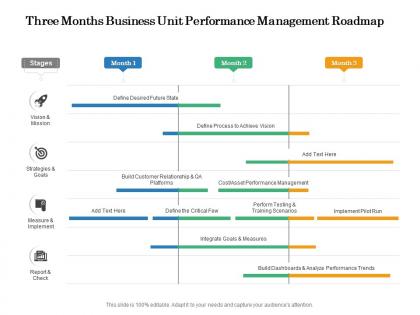 Three months business unit performance management roadmap