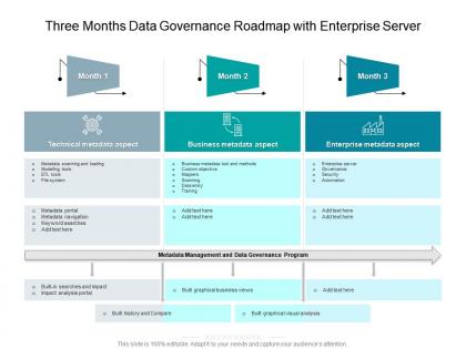 Three months data governance roadmap with enterprise server