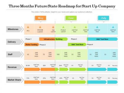 Three months future state roadmap for start up company