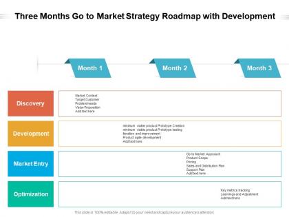Three months go to market strategy roadmap with development