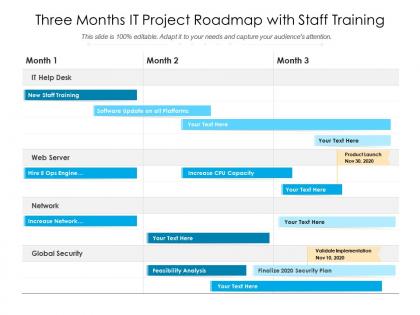 Three months it project roadmap with staff training