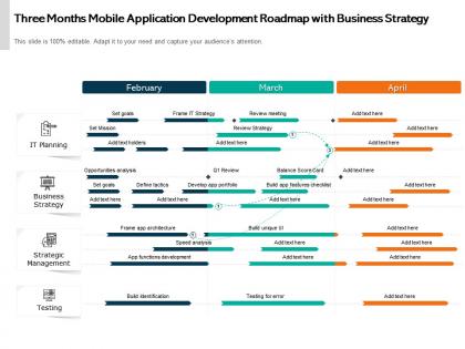 Three months mobile application development roadmap with business strategy
