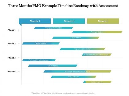 Three months pmo example timeline roadmap with assessment