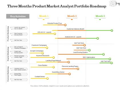 Three months product market analyst portfolio roadmap