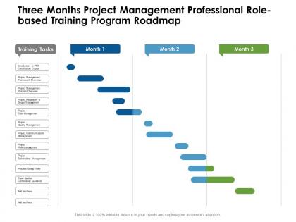Three months project management professional role based training program roadmap