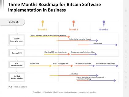 Three months roadmap for bitcoin software implementation in business