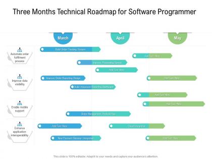 Three months technical roadmap for software programmer