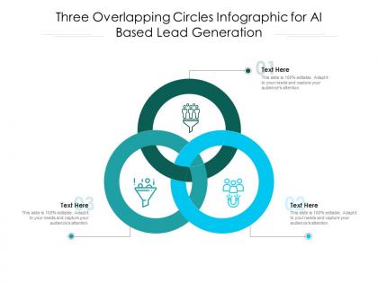 Three overlapping circles for ai based lead generation infographic template