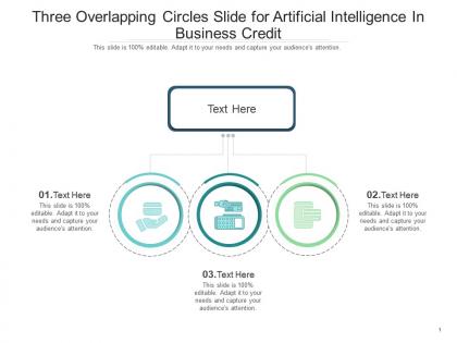 Three overlapping circles slide for artificial intelligence in business credit infographic template