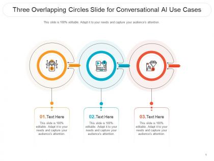 Three overlapping circles slide for conversational ai use cases infographic template