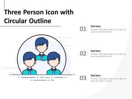 Three person icon with circular outline