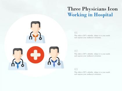 Three physicians icon working in hospital