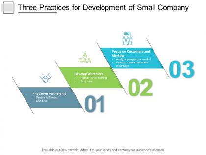 Three practices for development of small company