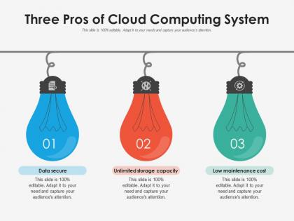 Three pros of cloud computing system