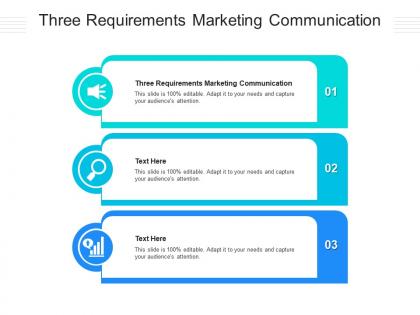 Three requirements marketing communication ppt powerpoint presentation outline examples cpb