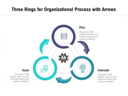Three rings for organizational process with arrows