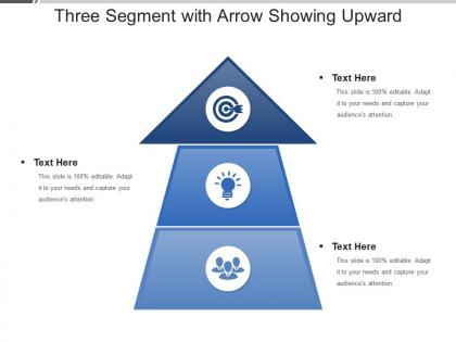 Three segment with arrow showing upward