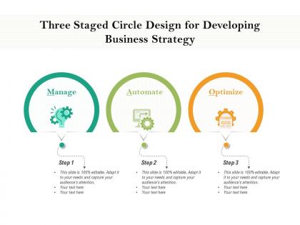 Three staged circle design for developing business strategy