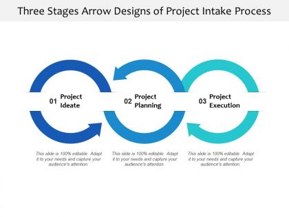 Three stages arrow designs of project intake process