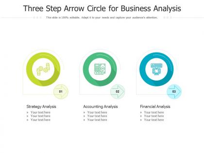 Three step arrow circle for business analysis