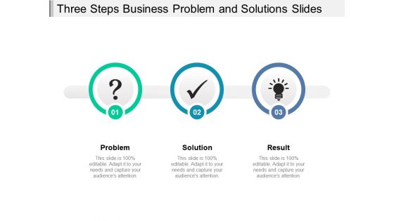Three steps business problem and solutions slides