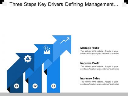 Three steps key drivers defining management risks improve profit and increase sales
