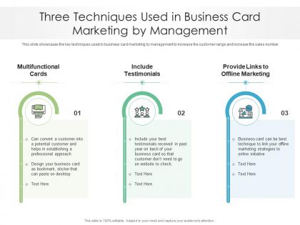 Three techniques used in business card marketing by management