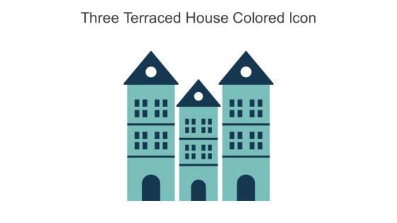 Three Terraced House Colored Icon In Powerpoint Pptx Png And Editable Eps Format