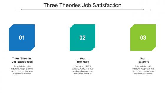 Three Theories Job Satisfaction Ppt Powerpoint Presentation Show Gridlines Cpb