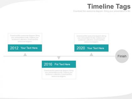 Three timeline tags infographics for business agenda powerpoint slides