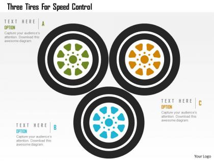 Three tires for speed control flat powerpoint design
