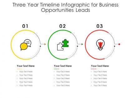 Three year timeline for business opportunities leads infographic template
