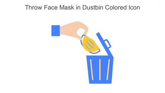 Throw Face Mask In Dustbin Colored Icon In Powerpoint Pptx Png And Editable Eps Format