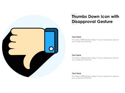 Thumbs down icon with disapproval gesture