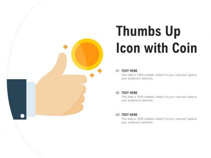 Thumbs up icon with coin