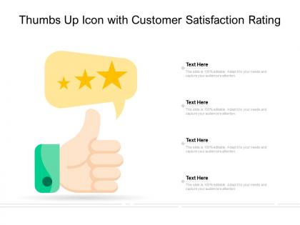 Thumbs up icon with customer satisfaction rating
