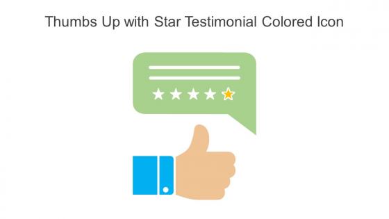 Thumbs Up With Star Testimonial Colored Icon In Powerpoint Pptx Png And Editable Eps Format