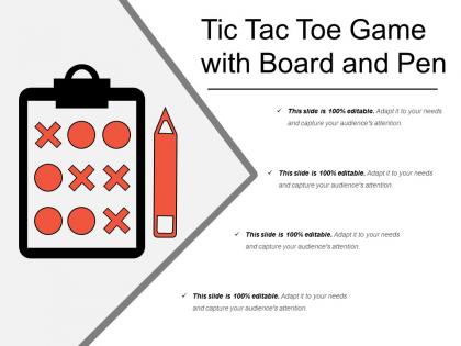 Tic tac toe game with board and pen