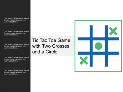 Tic tac toe game with two crosses and a circle