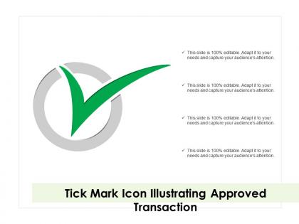 Tick mark icon illustrating approved transaction