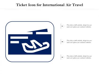 Ticket icon for international air travel