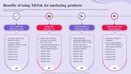 TikTok Advertising Campaign Benefits Of Using TikTok For Marketing Products MKT SS V