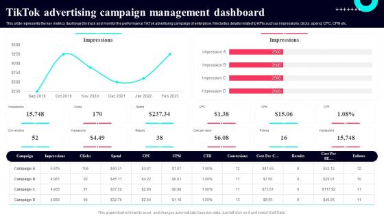 TikTok Advertising Campaign Management Dashboard TikTok Marketing Guide To Build Brand