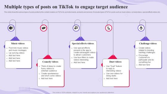 TikTok Advertising Campaign Multiple Types Of Posts On TikTok To Engage Target MKT SS V