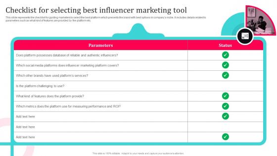 Tiktok Influencer Marketing Checklist For Selecting Best Influencer Marketing Tool Strategy SS V