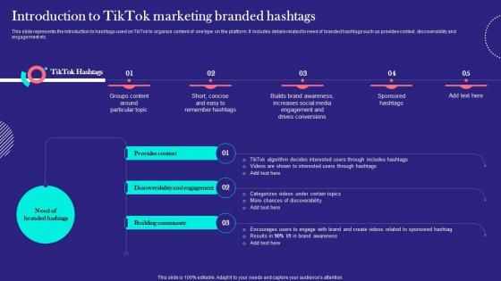 TikTok Marketing Techniques Introduction To TikTok Marketing Branded Hashtags MKT SS V