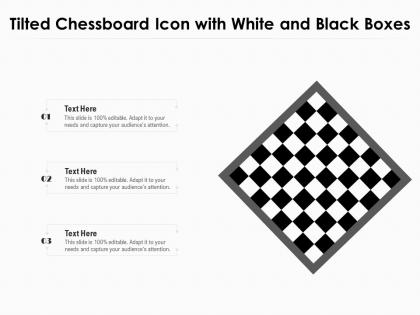 Tilted chessboard icon with white and black boxes